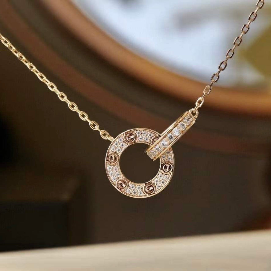 [Gaonasi Jewelry]LOVE  FULL DIAMOND PENDANT NECKLACE