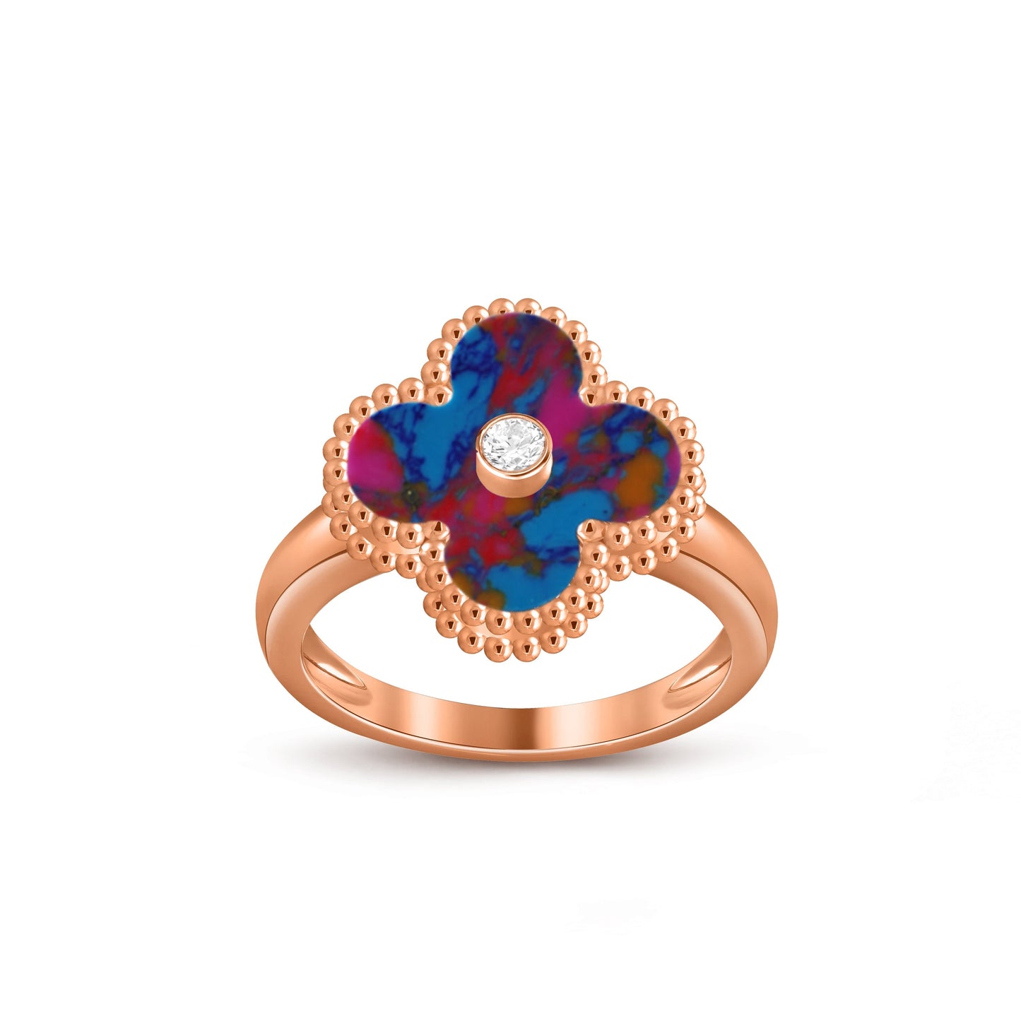 [Gaonasi]CLOVER DIAMOND RING ROSE GOLD COLLECTION