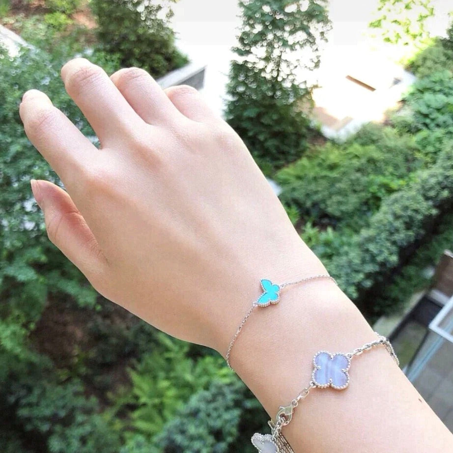 [Gaonasi]BUTTERFLY TURQUOISE BUTTERFLY BRACELET SILVER