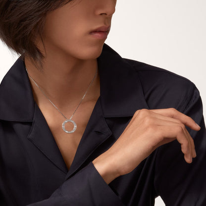 [Gaonasi Jewelry]LOVE NECKLACE 16MM 3 DIAMONDS