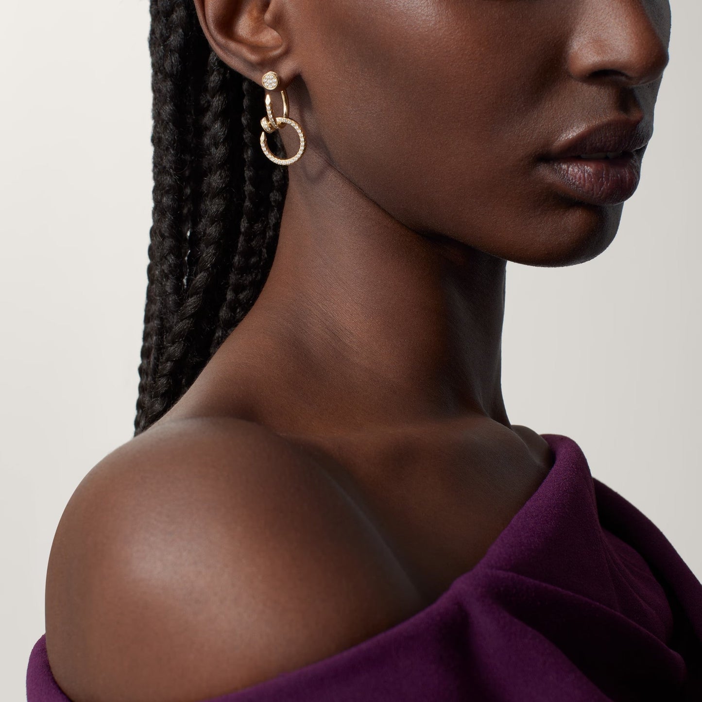 [Gaonasi Jewelry]JUSTE FULL DIAMOND DOUBLE EARRINGS