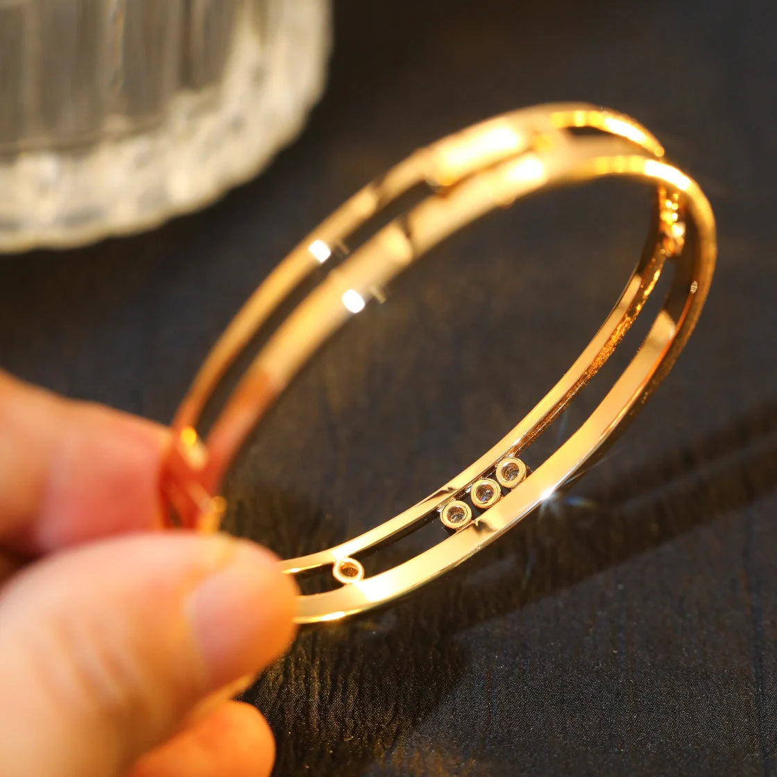 [Cadisa]Move Romane Diamond Bangle Bracelet