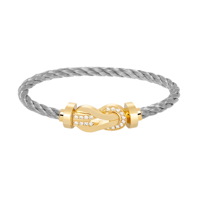 [Gaonasi]CHANCE LARGE 8 FIGURE BUCKLE HALF DIAMOND BRACELET GOLD