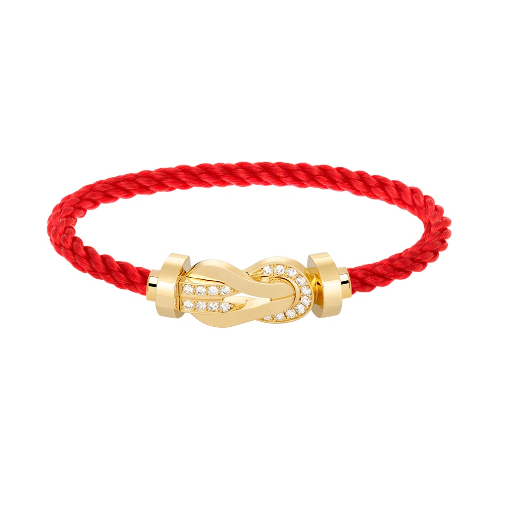 [Gaonasi]CHANCE LARGE 8 FIGURE BUCKLE HALF DIAMOND BRACELET GOLD