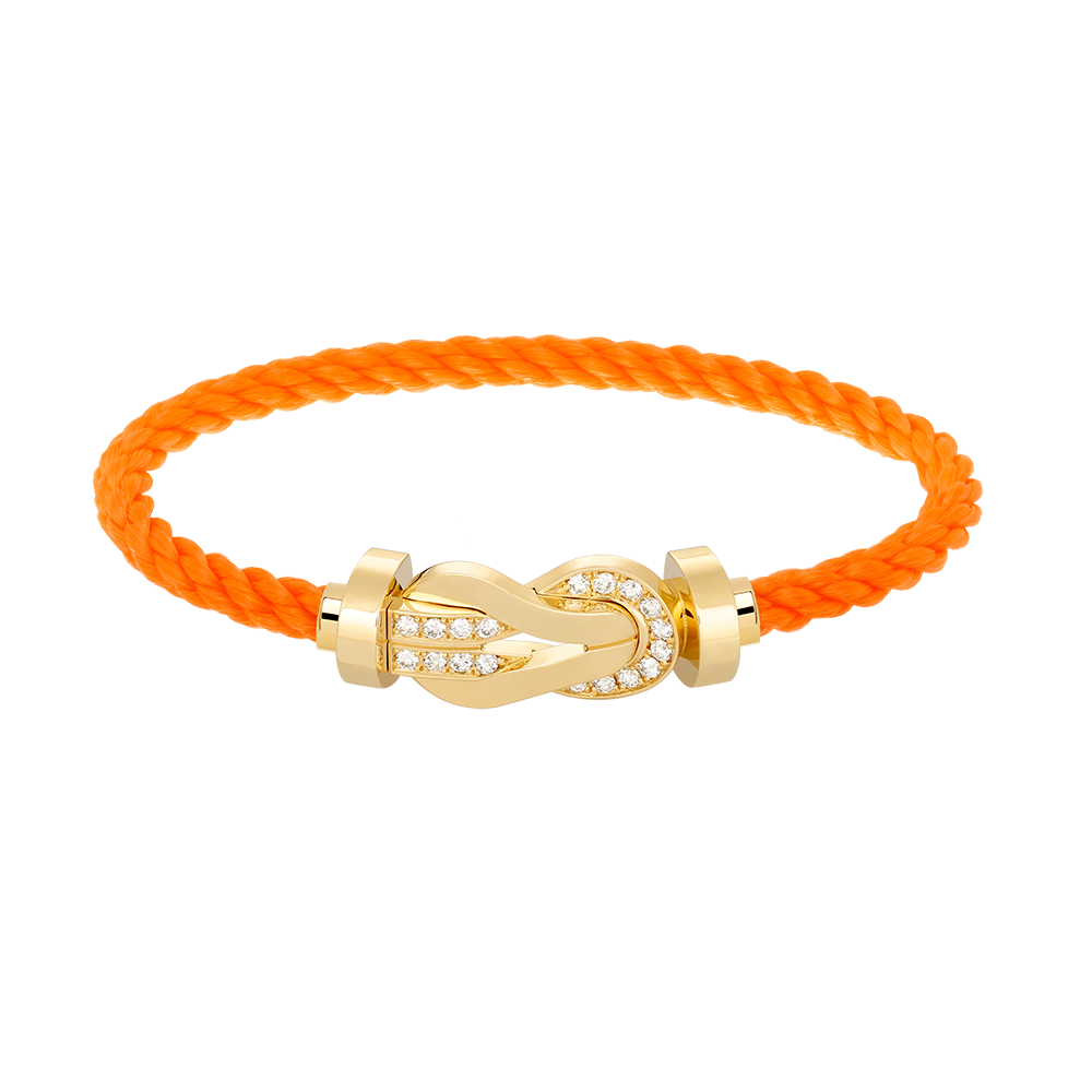 [Gaonasi]CHANCE LARGE 8 FIGURE BUCKLE HALF DIAMOND BRACELET GOLD