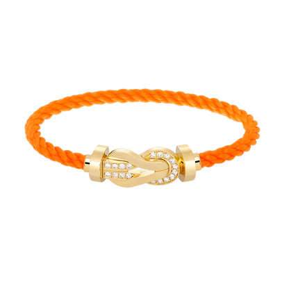[Gaonasi]CHANCE LARGE 8 FIGURE BUCKLE HALF DIAMOND BRACELET GOLD