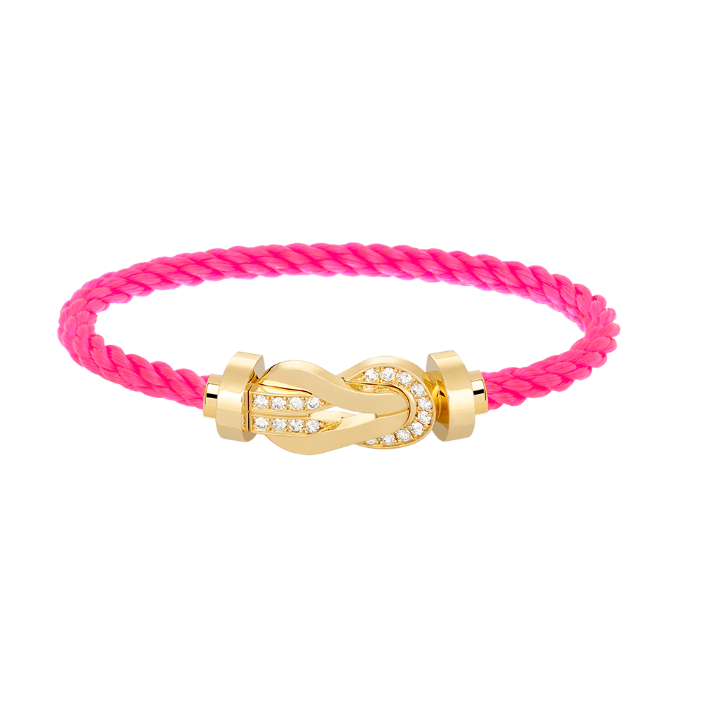 [Gaonasi]CHANCE LARGE 8 FIGURE BUCKLE HALF DIAMOND BRACELET GOLD