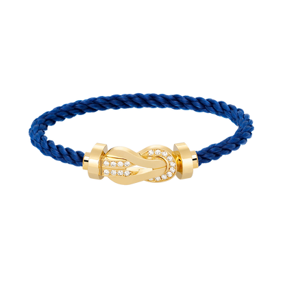 [Gaonasi]CHANCE LARGE 8 FIGURE BUCKLE HALF DIAMOND BRACELET GOLD