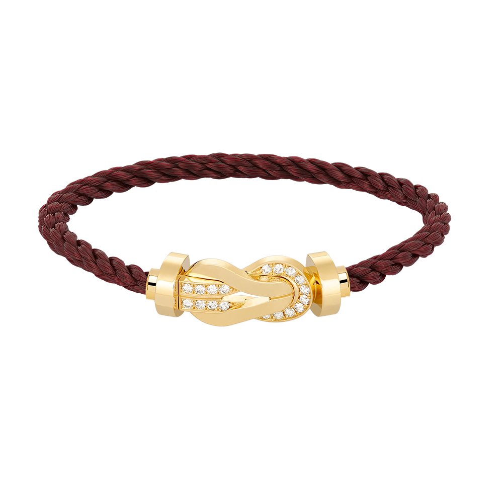 [Gaonasi]CHANCE LARGE 8 FIGURE BUCKLE HALF DIAMOND BRACELET GOLD