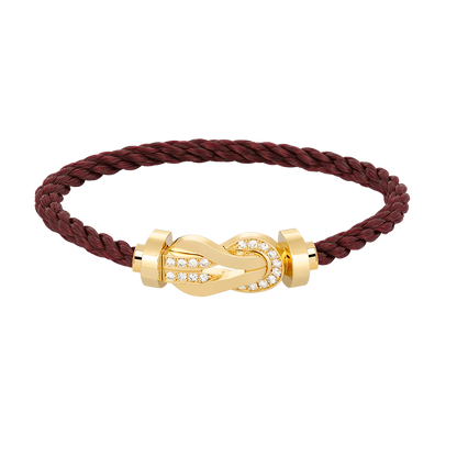 [Gaonasi]CHANCE LARGE 8 FIGURE BUCKLE HALF DIAMOND BRACELET GOLD