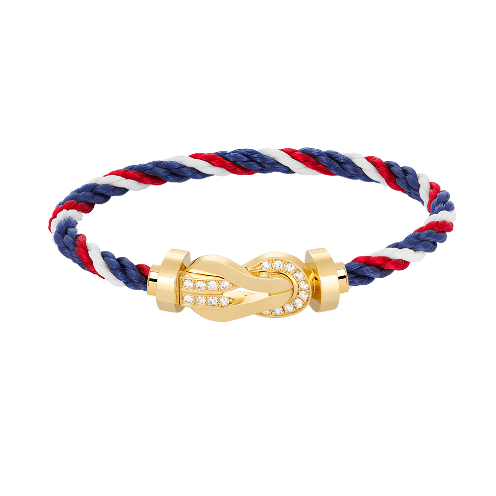 [Gaonasi]CHANCE LARGE 8 FIGURE BUCKLE HALF DIAMOND BRACELET GOLD