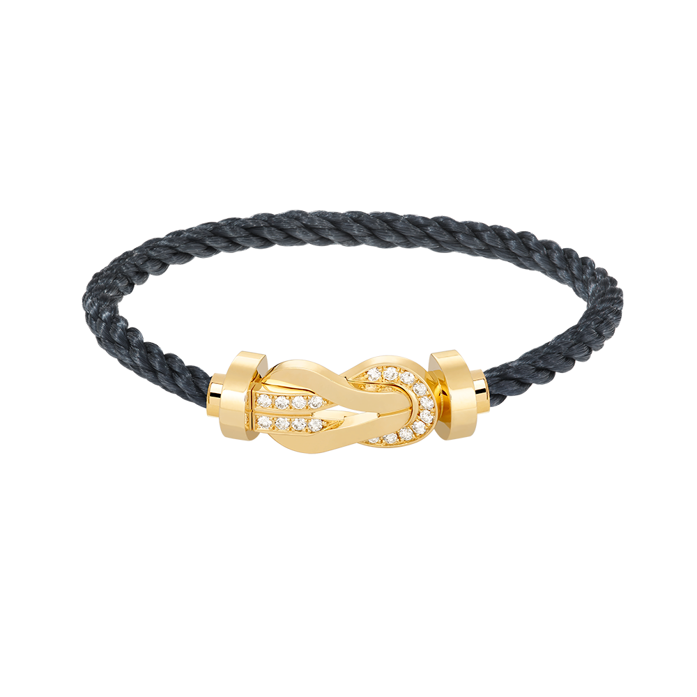 [Gaonasi]CHANCE LARGE 8 FIGURE BUCKLE HALF DIAMOND BRACELET GOLD