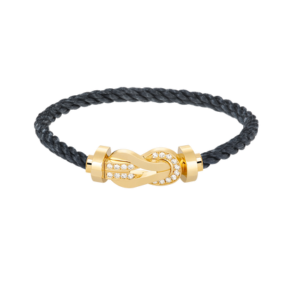[Gaonasi]CHANCE LARGE 8 FIGURE BUCKLE HALF DIAMOND BRACELET GOLD