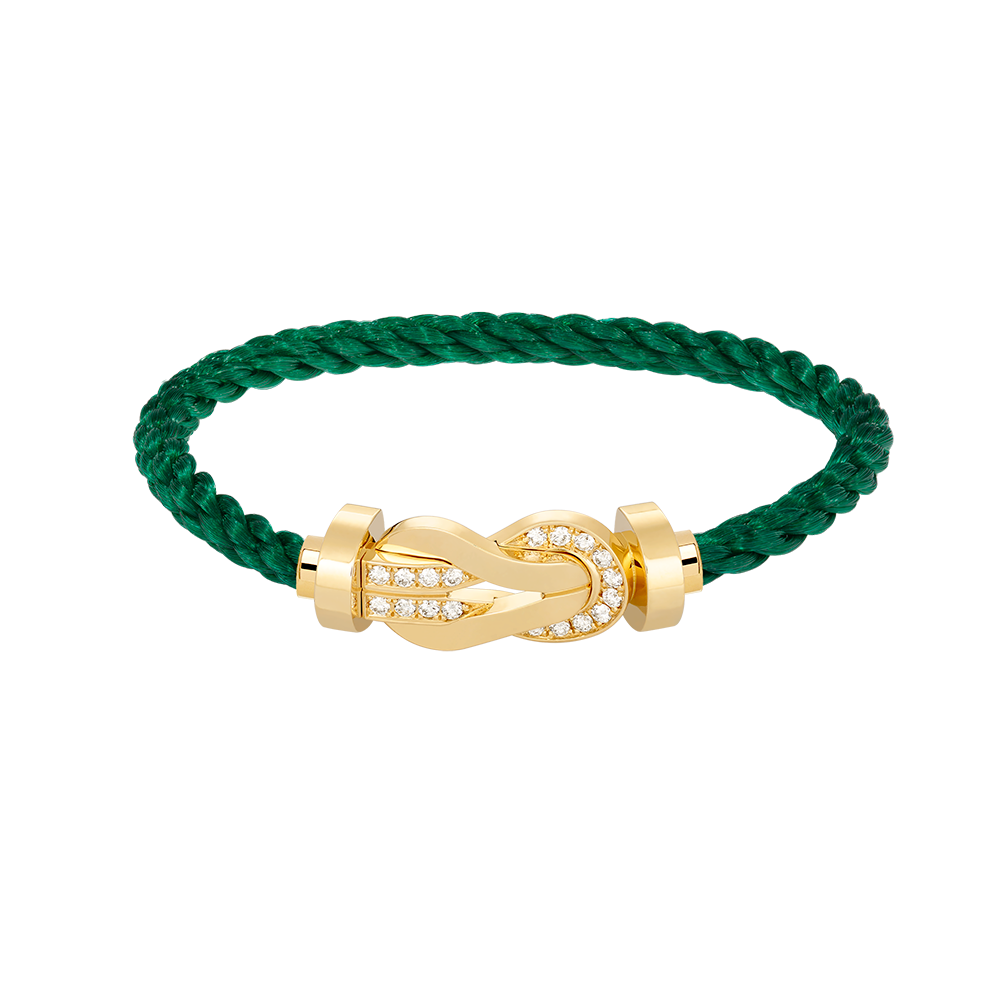 [Gaonasi]CHANCE LARGE 8 FIGURE BUCKLE HALF DIAMOND BRACELET GOLD