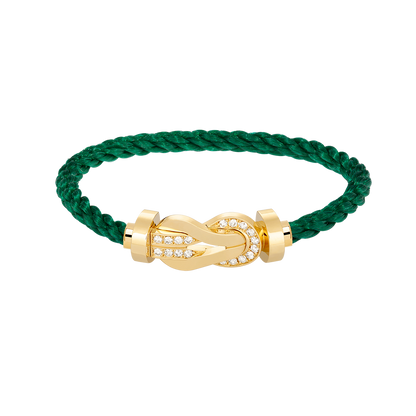 [Gaonasi]CHANCE LARGE 8 FIGURE BUCKLE HALF DIAMOND BRACELET GOLD