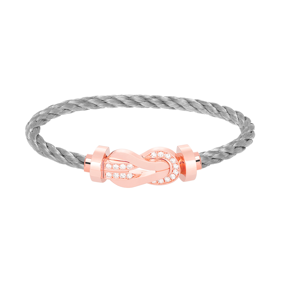 [Gaonasi]CHANCE LARGE 8 FIGURE BUCKLE HALF DIAMOND BRACELET ROSE GOLD