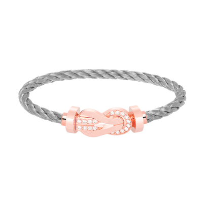 [Gaonasi]CHANCE LARGE 8 FIGURE BUCKLE HALF DIAMOND BRACELET ROSE GOLD