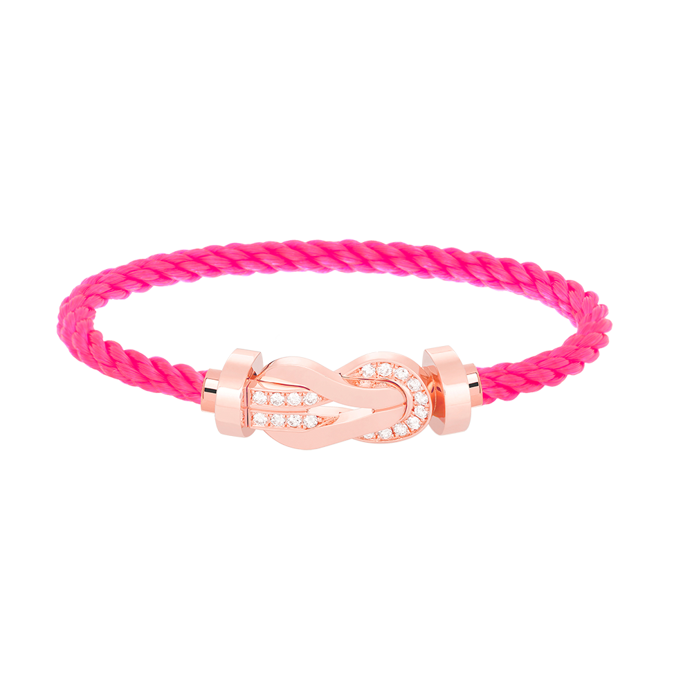 [Gaonasi]CHANCE LARGE 8 FIGURE BUCKLE HALF DIAMOND BRACELET ROSE GOLD