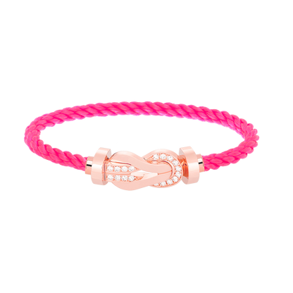 [Gaonasi]CHANCE LARGE 8 FIGURE BUCKLE HALF DIAMOND BRACELET ROSE GOLD