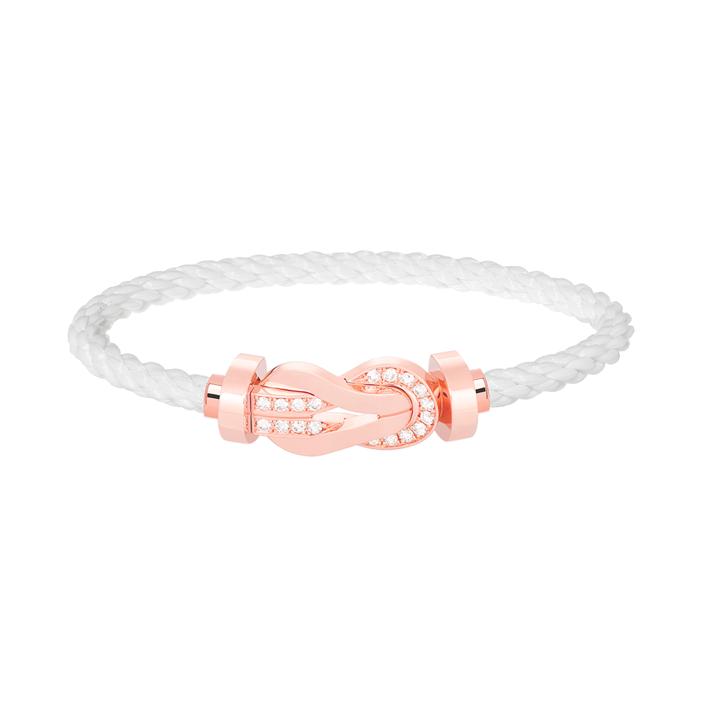 [Gaonasi]CHANCE LARGE 8 FIGURE BUCKLE HALF DIAMOND BRACELET ROSE GOLD