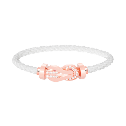 [Gaonasi]CHANCE LARGE 8 FIGURE BUCKLE HALF DIAMOND BRACELET ROSE GOLD