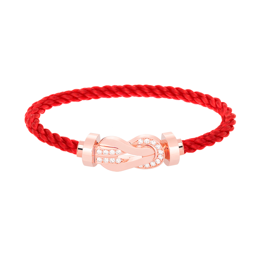 [Gaonasi]CHANCE LARGE 8 FIGURE BUCKLE HALF DIAMOND BRACELET ROSE GOLD