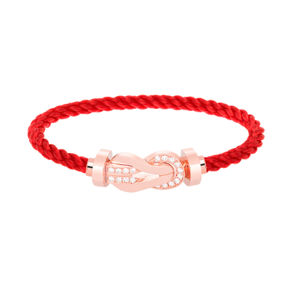 [Gaonasi]CHANCE LARGE 8 FIGURE BUCKLE HALF DIAMOND BRACELET ROSE GOLD