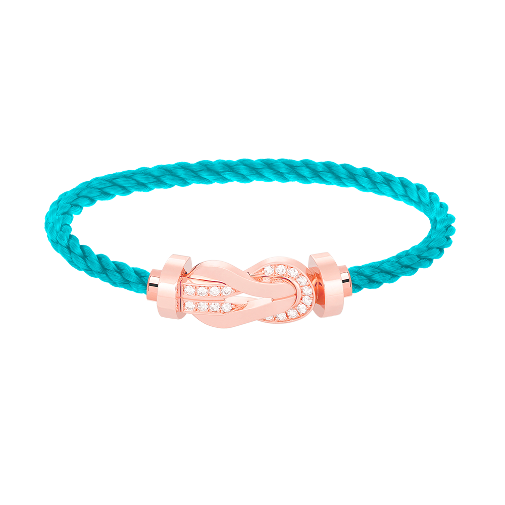 [Gaonasi]CHANCE LARGE 8 FIGURE BUCKLE HALF DIAMOND BRACELET ROSE GOLD