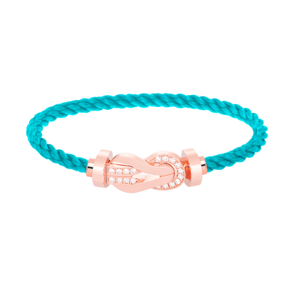 [Gaonasi]CHANCE LARGE 8 FIGURE BUCKLE HALF DIAMOND BRACELET ROSE GOLD