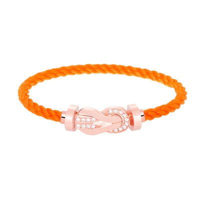 [Gaonasi]CHANCE LARGE 8 FIGURE BUCKLE HALF DIAMOND BRACELET ROSE GOLD
