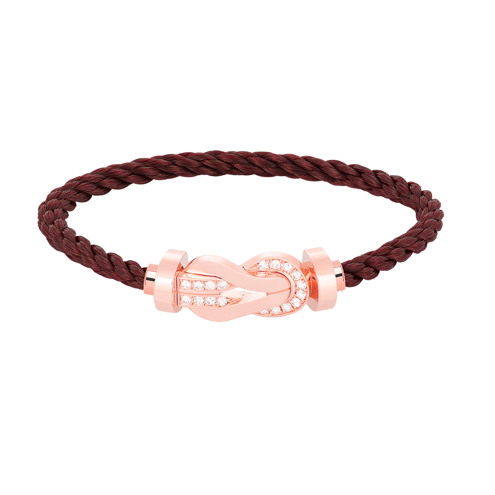 [Gaonasi]CHANCE LARGE 8 FIGURE BUCKLE HALF DIAMOND BRACELET ROSE GOLD