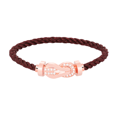 [Gaonasi]CHANCE LARGE 8 FIGURE BUCKLE HALF DIAMOND BRACELET ROSE GOLD