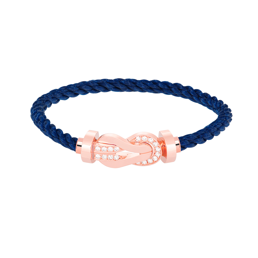 [Gaonasi]CHANCE LARGE 8 FIGURE BUCKLE HALF DIAMOND BRACELET ROSE GOLD