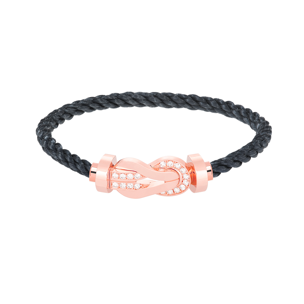 [Gaonasi]CHANCE LARGE 8 FIGURE BUCKLE HALF DIAMOND BRACELET ROSE GOLD