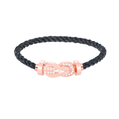 [Gaonasi]CHANCE LARGE 8 FIGURE BUCKLE HALF DIAMOND BRACELET ROSE GOLD