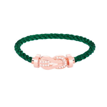 [Gaonasi]CHANCE LARGE 8 FIGURE BUCKLE HALF DIAMOND BRACELET ROSE GOLD