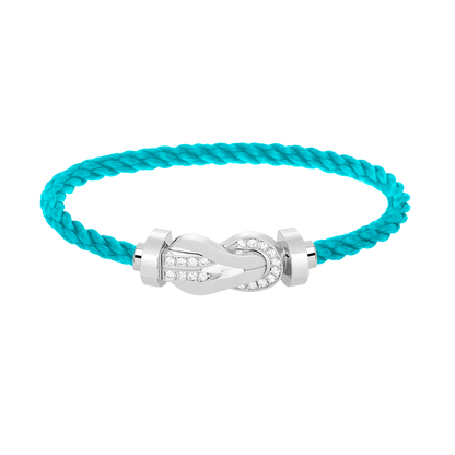 [Gaonasi]CHANCE LARGE 8 FIGURE BUCKLE HALF DIAMOND BRACELET SILVER