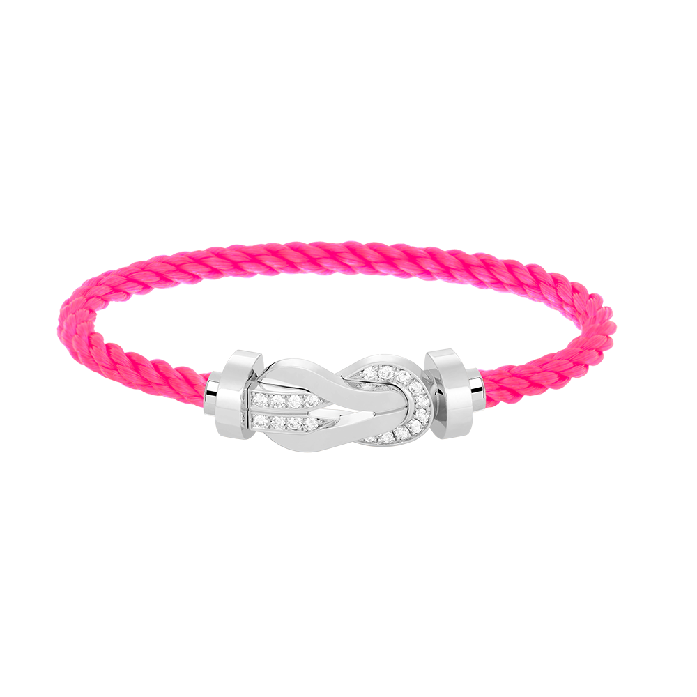 [Gaonasi]CHANCE LARGE 8 FIGURE BUCKLE HALF DIAMOND BRACELET SILVER