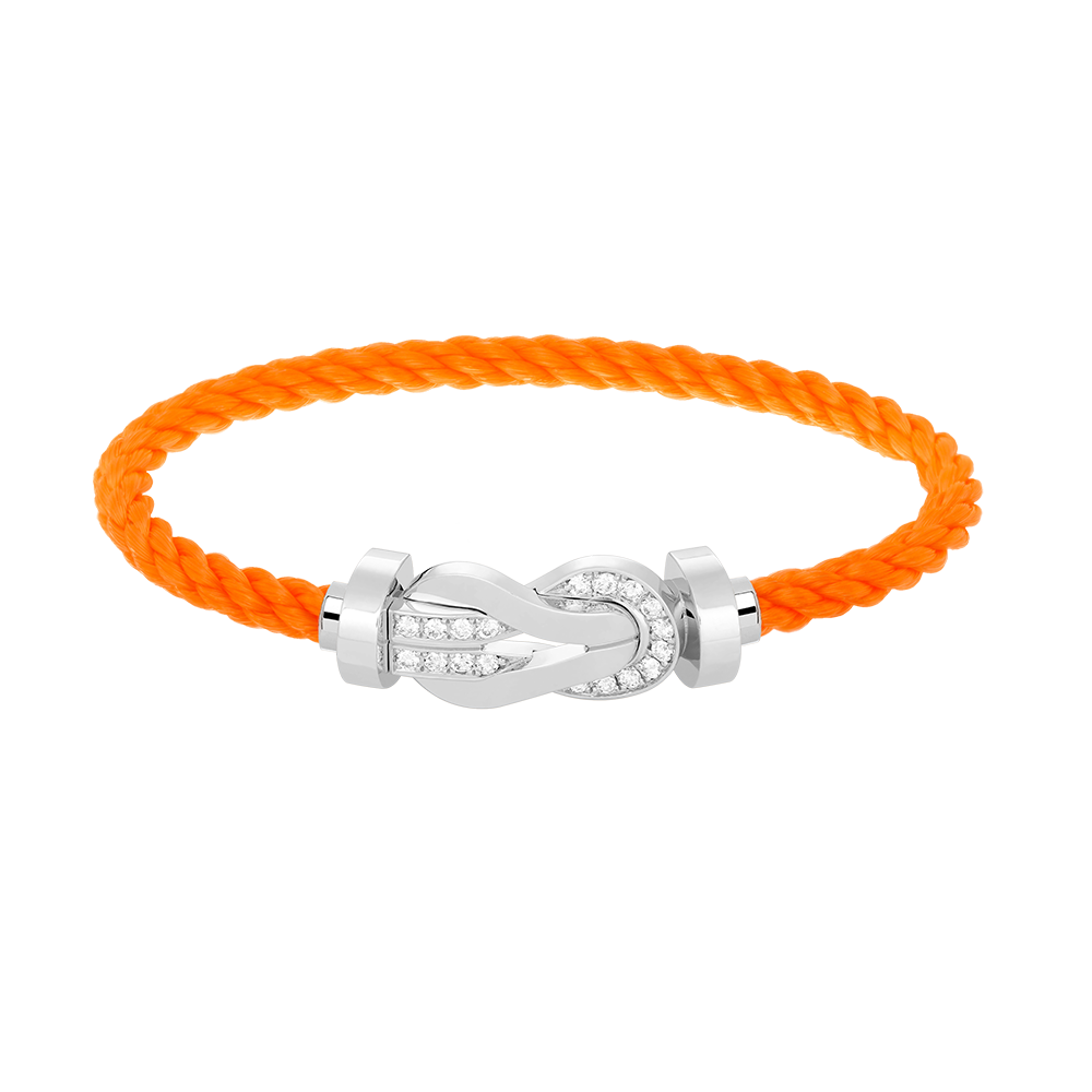 [Gaonasi]CHANCE LARGE 8 FIGURE BUCKLE HALF DIAMOND BRACELET SILVER