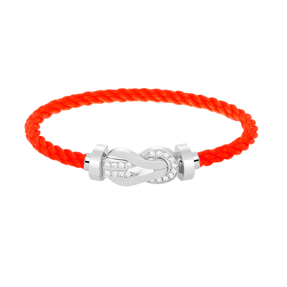 [Gaonasi]CHANCE LARGE 8 FIGURE BUCKLE HALF DIAMOND BRACELET SILVER