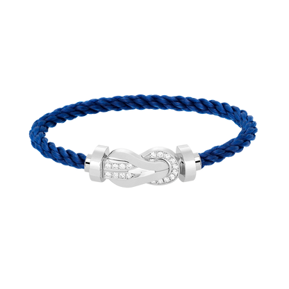 [Gaonasi]CHANCE LARGE 8 FIGURE BUCKLE HALF DIAMOND BRACELET SILVER