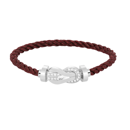 [Gaonasi]CHANCE LARGE 8 FIGURE BUCKLE HALF DIAMOND BRACELET SILVER
