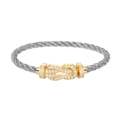 [Gaonasi]CHANCE LARGE 8 FIGURE BUCKLE FULLDIAMOND BRACELET GOLD