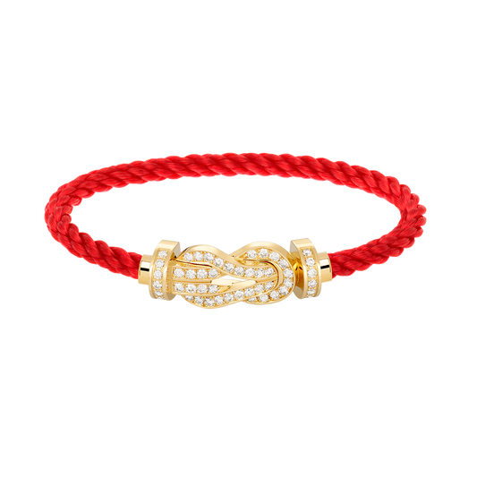 [Gaonasi]CHANCE LARGE 8 FIGURE BUCKLE FULLDIAMOND BRACELET GOLD