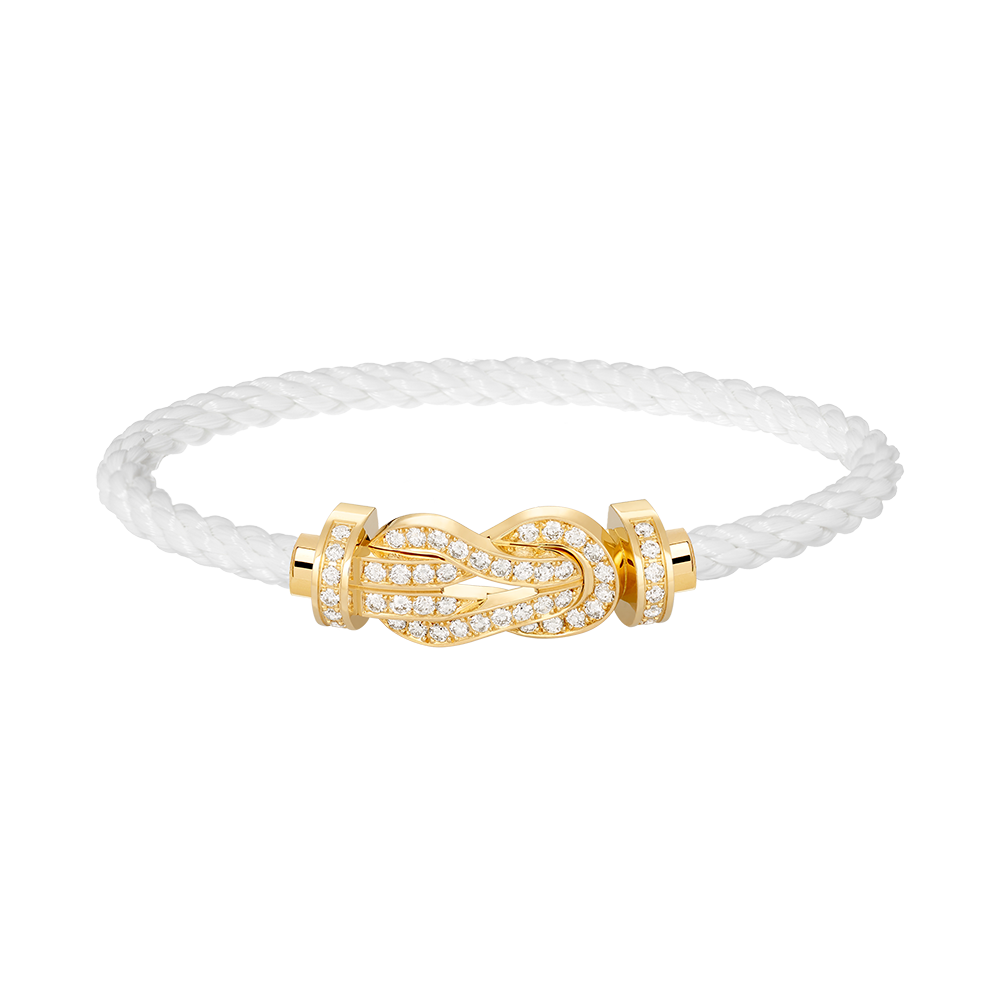 [Gaonasi]CHANCE LARGE 8 FIGURE BUCKLE FULLDIAMOND BRACELET GOLD