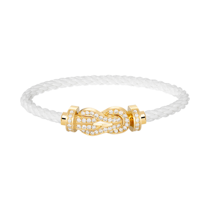[Gaonasi]CHANCE LARGE 8 FIGURE BUCKLE FULLDIAMOND BRACELET GOLD