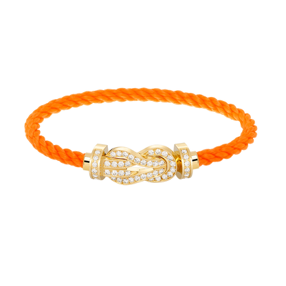 [Gaonasi]CHANCE LARGE 8 FIGURE BUCKLE FULLDIAMOND BRACELET GOLD
