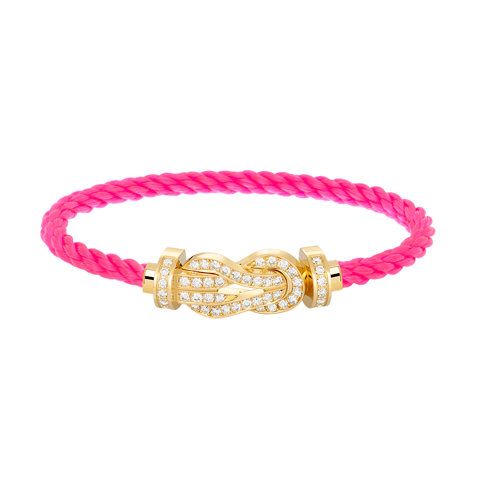 [Gaonasi]CHANCE LARGE 8 FIGURE BUCKLE FULLDIAMOND BRACELET GOLD