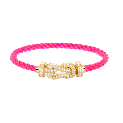 [Gaonasi]CHANCE LARGE 8 FIGURE BUCKLE FULLDIAMOND BRACELET GOLD