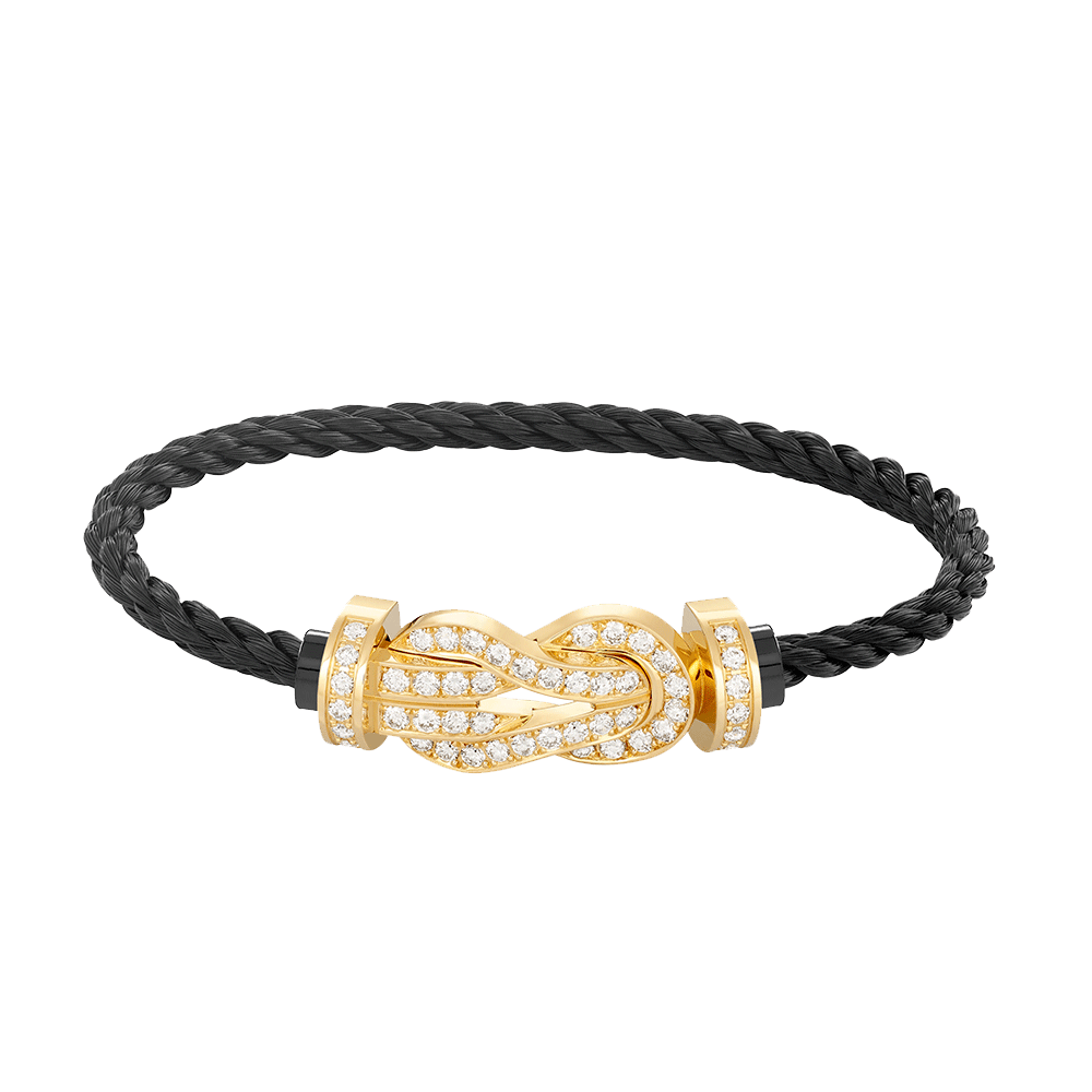 [Gaonasi]CHANCE LARGE 8 FIGURE BUCKLE FULLDIAMOND BRACELET GOLD